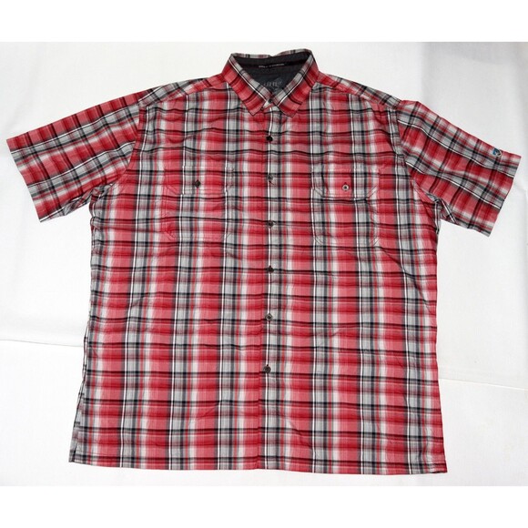 Kuhl Eluxor Men's Short Sleeve Button Up Plaid Chest Pockets Camp Shirt Size XL - Picture 1 of 10